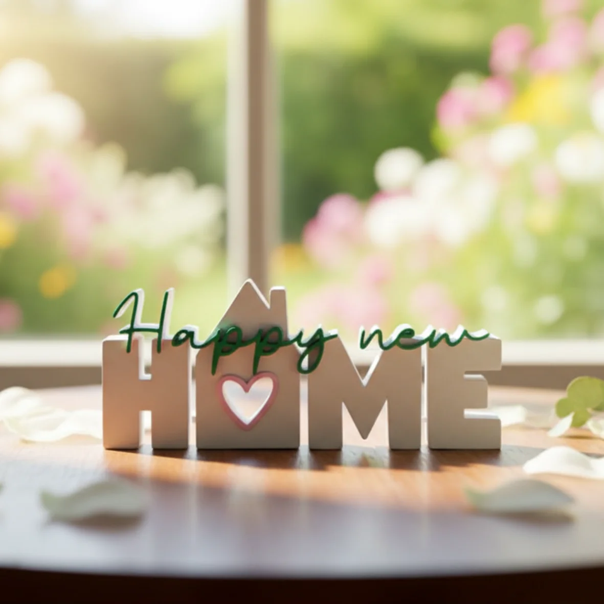 Happy New Home tekstdecoratie - 15 korting 10 x 10 cm 28 - 0075