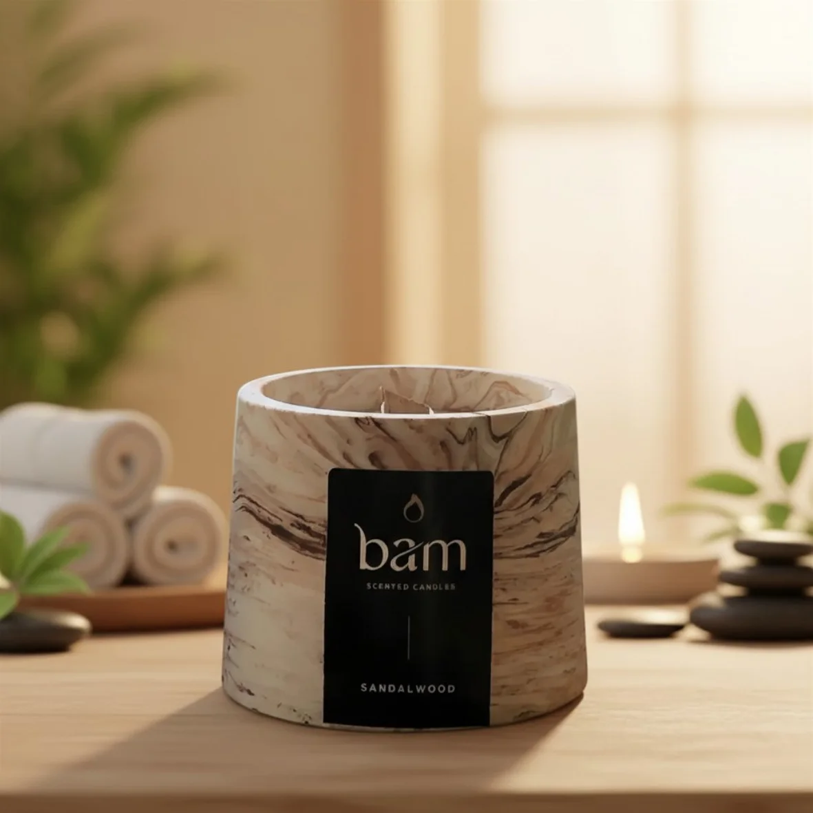 BAM Cone geurkaars - Bam sandelwood deco - 0057