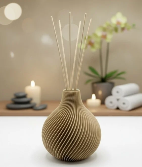 Vaas voor geurstokjes Sphere 15 CM, Taupe, Geen geur bijbestellen