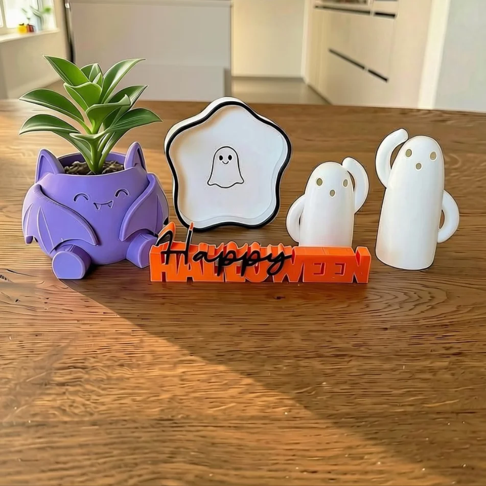 Happy Pot vleermuis en Halloweenfiguren