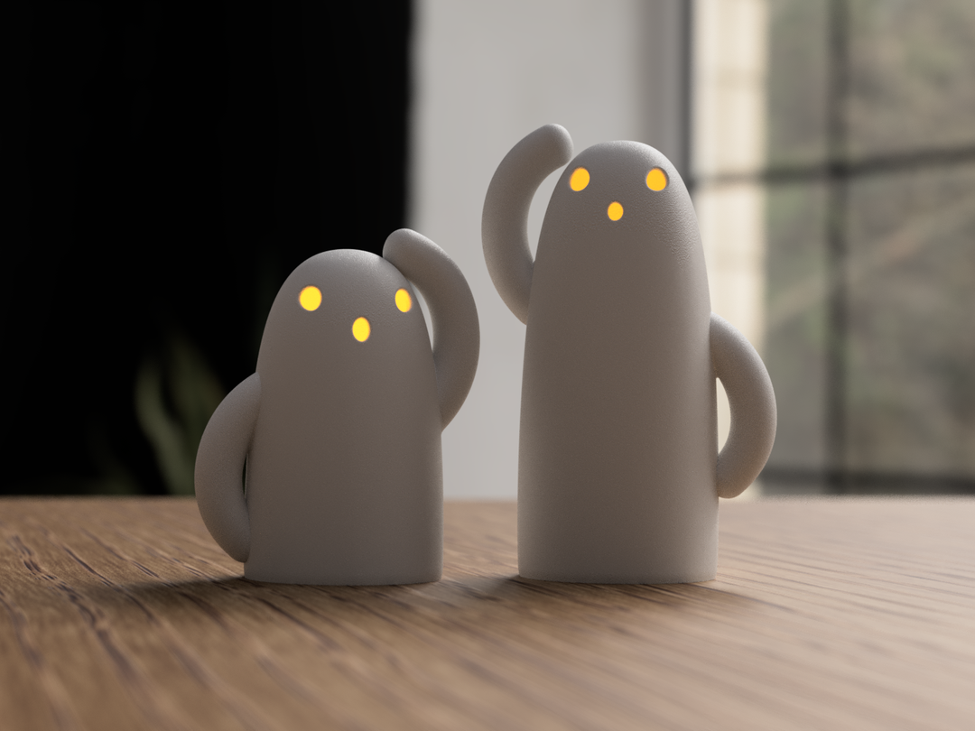 Haniwa spookjes set voor LED-kaarsjes - Haniwa ghosts 16 - 00107