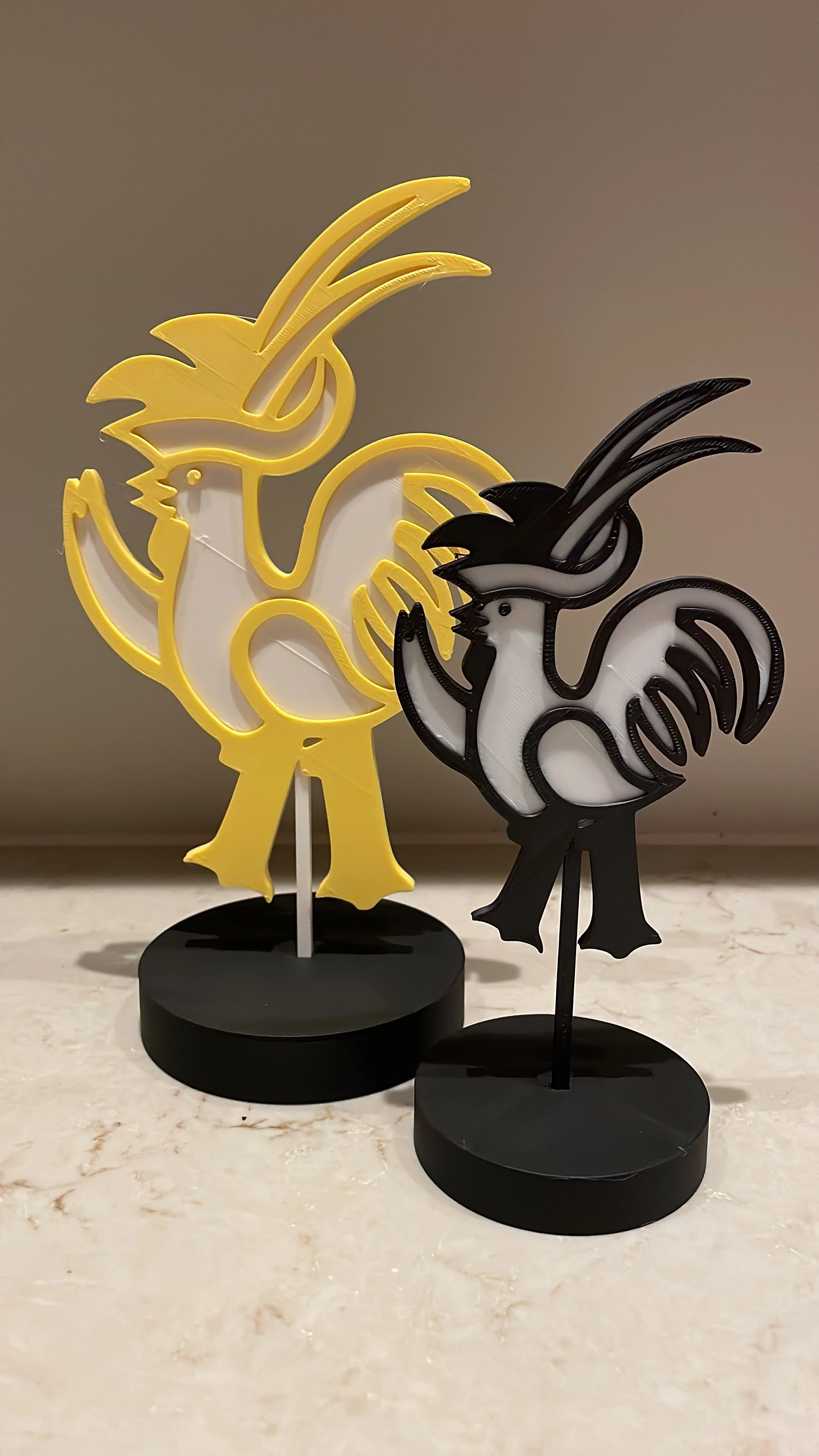 Decoratieve haan op statief 23 CM, Zwart