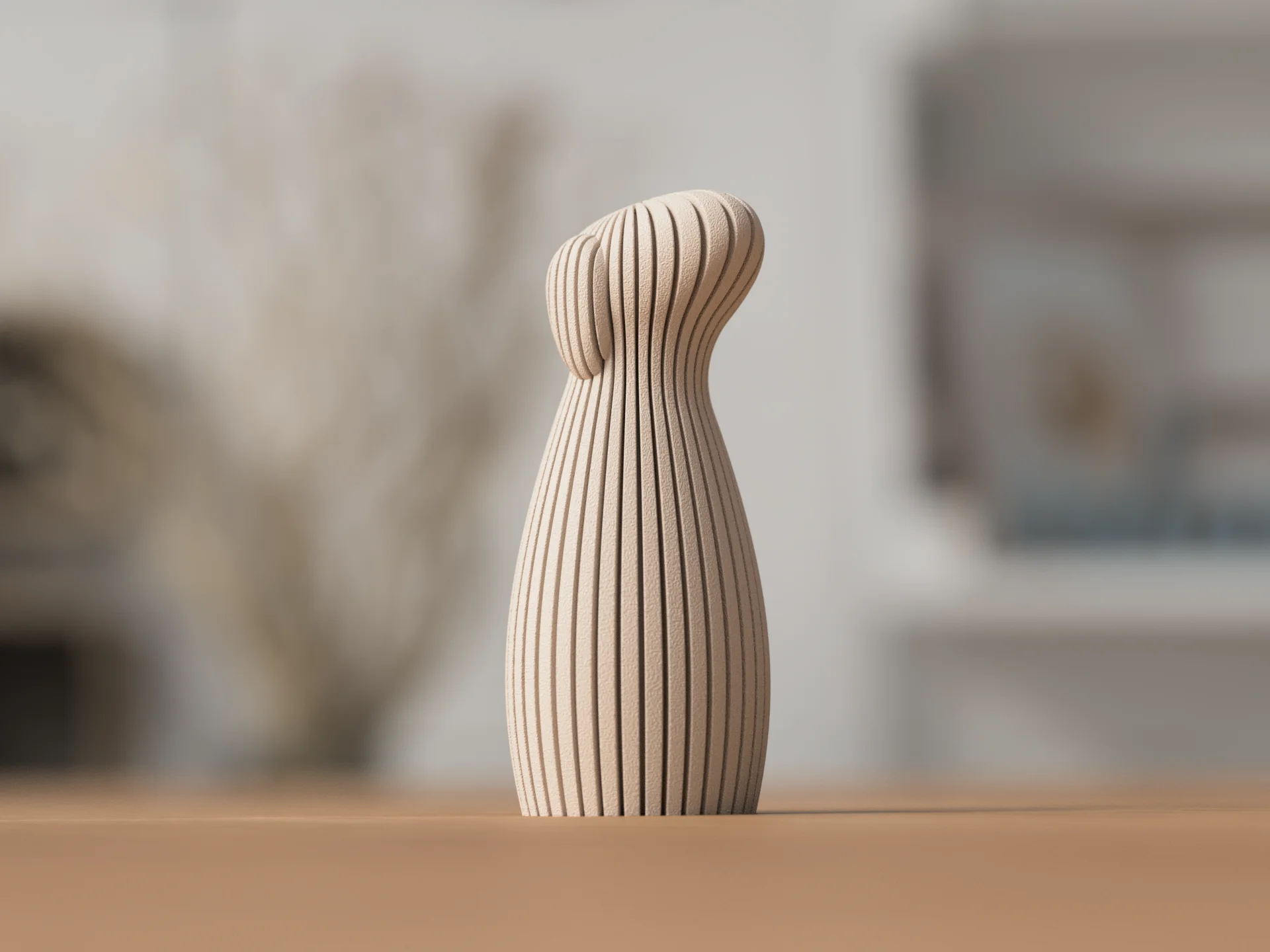 Hondenbeeldje voor gezinsbeeldje 10 CM, Ivoor, Hangende oren