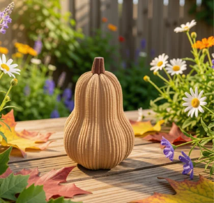 Flespompoen herfstdecoratie 13 CM, Taupe