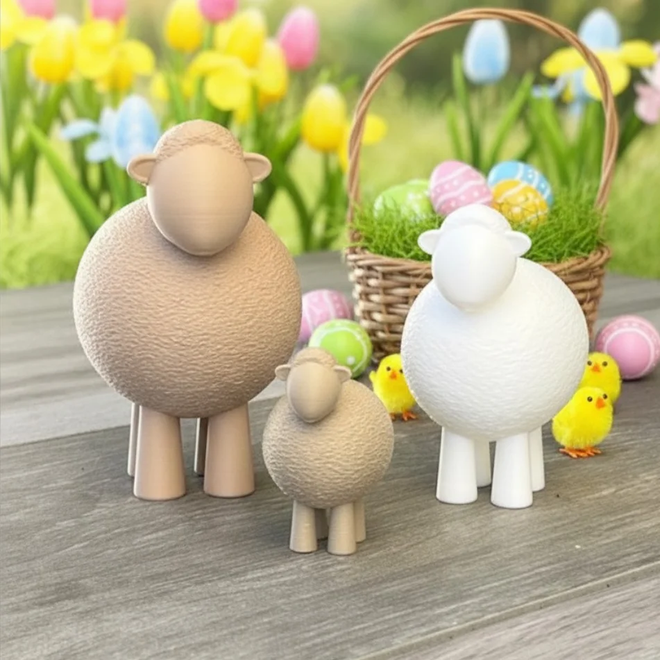 Decoratieve schaapjes set - Setjeschaapjesvierkant - 052