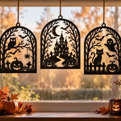 Halloween raamdecoratie drieluik - 88a63bc26f9c43ca - 00117