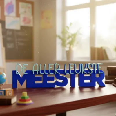 Allerleukste Meester tekstbeeldje - Leukste meester blauw - 0074