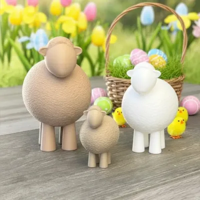 Decoratieve schaapjes set - Setjeschaapjesvierkant - 052