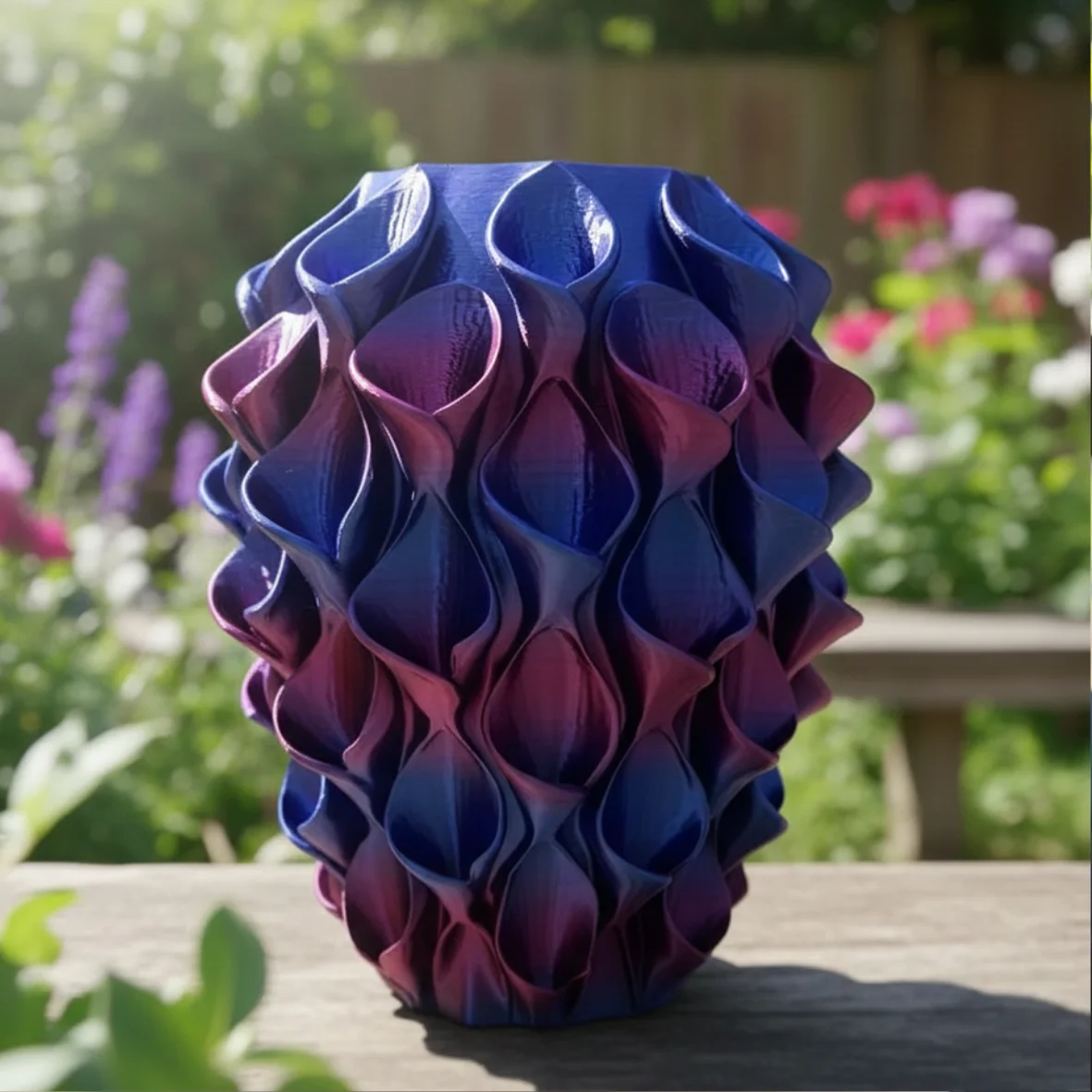 Lotus vaas - Vaas blauw paars deco 2 - 021