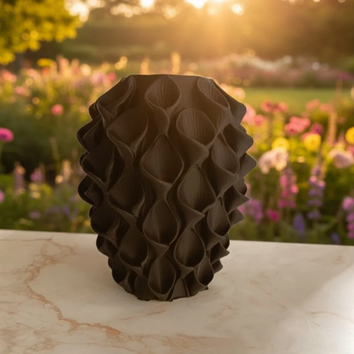 Lotus vaas - Vaas zwart deco bloemen - 023