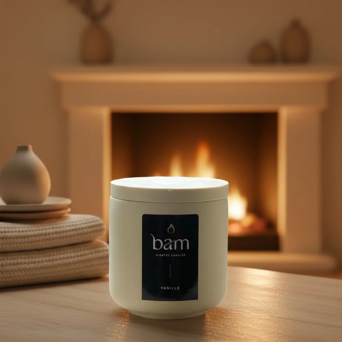 BAM Round geurkaars - Vanille round deco - 0061